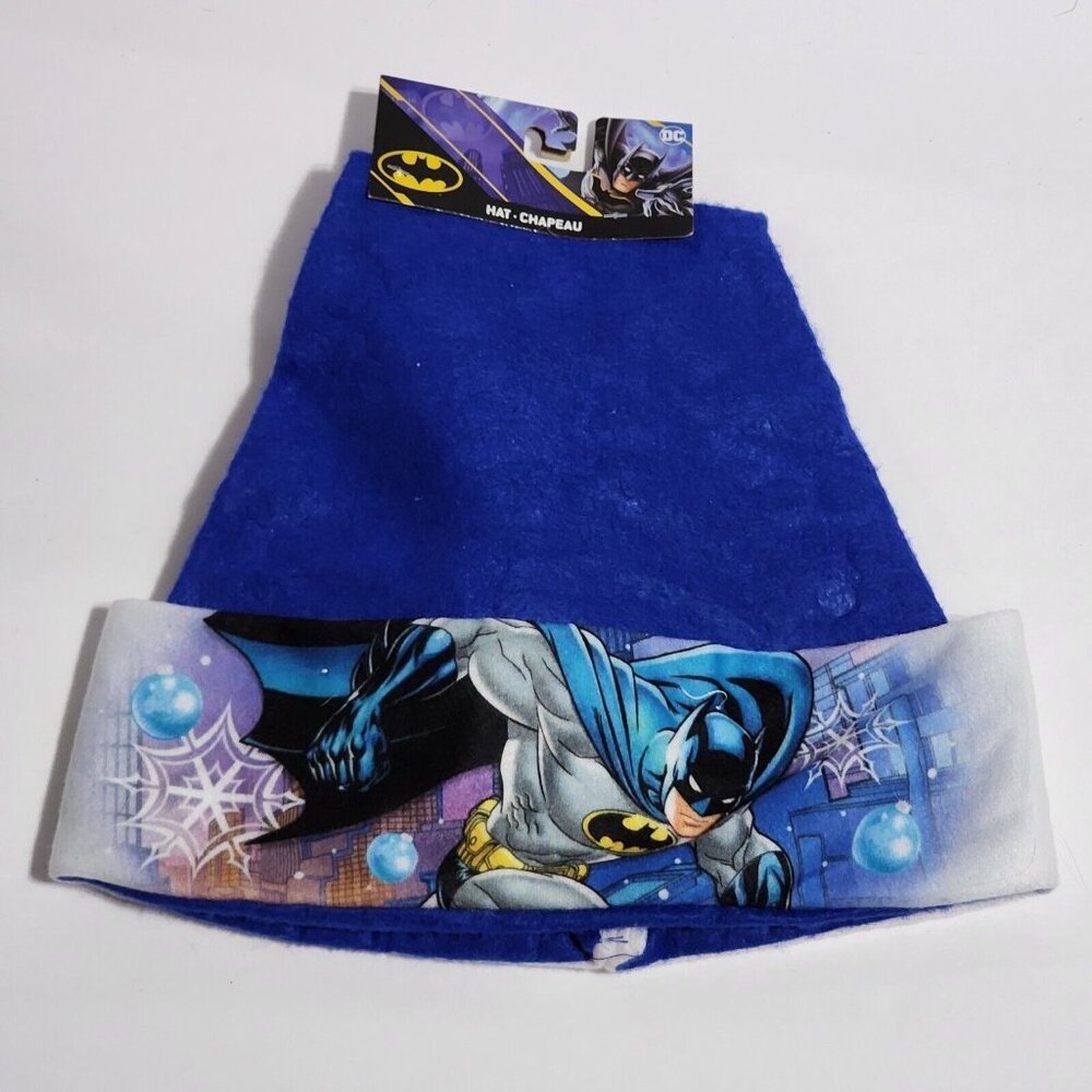 Greenbrier‎ BATMAN Snowflakes Blue Felt Santa Hat DC Comics Adult Size